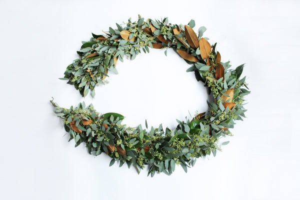 Handmade Fresh Magnolia & Seeded Eucalyptus Garland