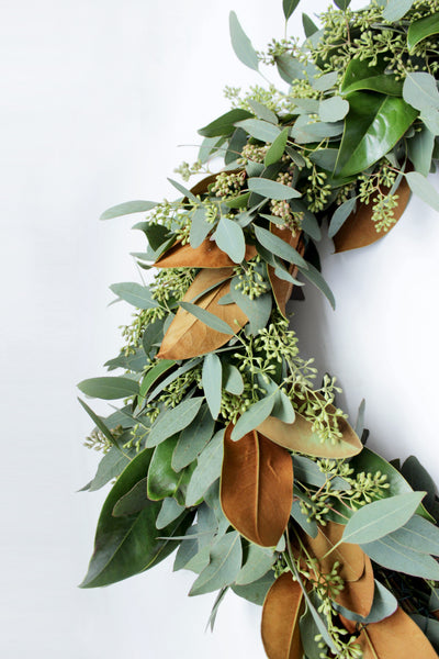 Handmade Fresh Magnolia & Seeded Eucalyptus Garland