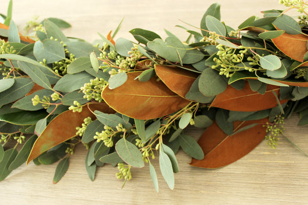 Handmade Fresh Magnolia & Seeded Eucalyptus Garland