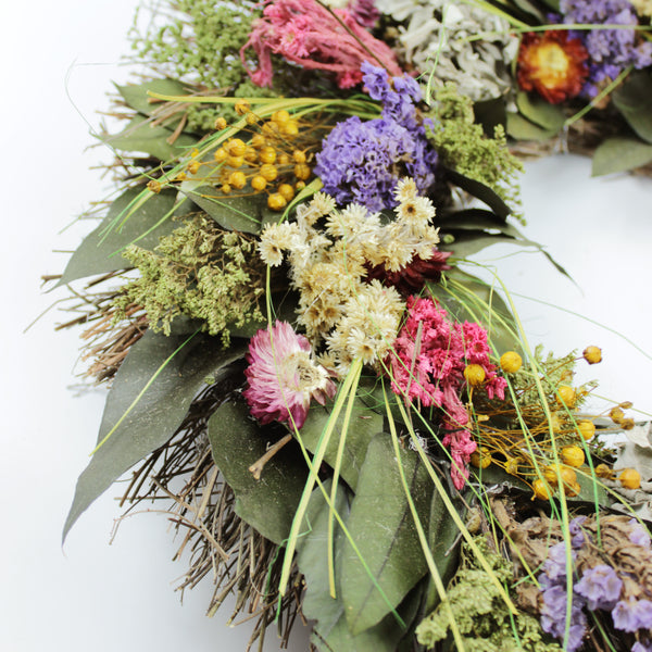 Preserved Floral Sage Wreath 19”  Handcrafted