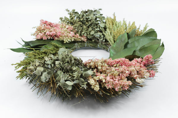 Preserved Larkspur Wreath 19" | Handcrafted