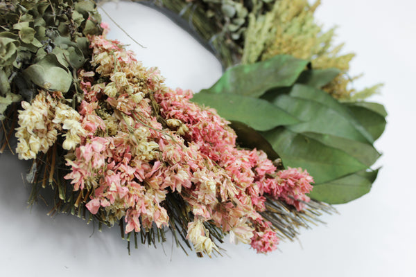 Preserved Larkspur Wreath 19" | Handcrafted