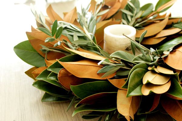 Fresh Handmade Magnolia + Olive Branch Wreath