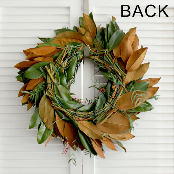 Fresh Handmade Magnolia + Pepperberry Wreath
