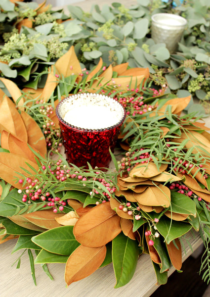 Fresh Handmade Magnolia + Pepperberry Wreath