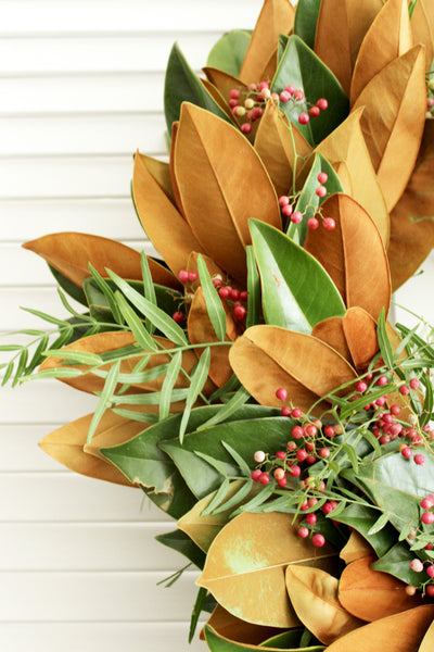 Fresh Handmade Magnolia + Pepperberry Wreath
