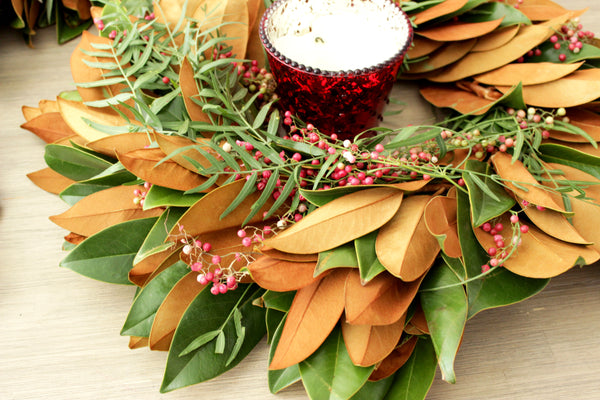 Fresh Handmade Magnolia + Pepperberry Wreath