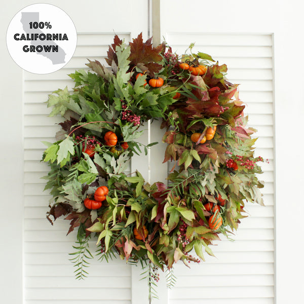 Fresh Autumn Pumpkin Wreath