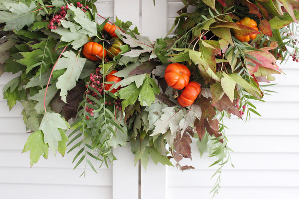 Fresh Autumn Pumpkin Wreath