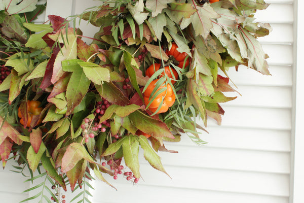 Fresh Autumn Pumpkin Wreath