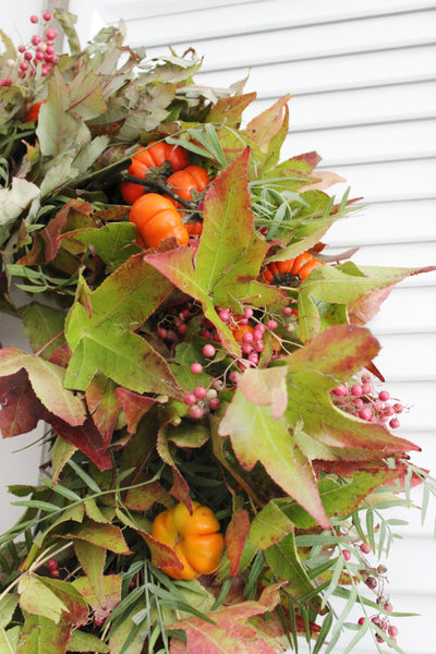 Fresh Autumn Pumpkin Wreath