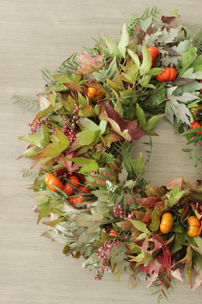 Fresh Autumn Pumpkin Wreath