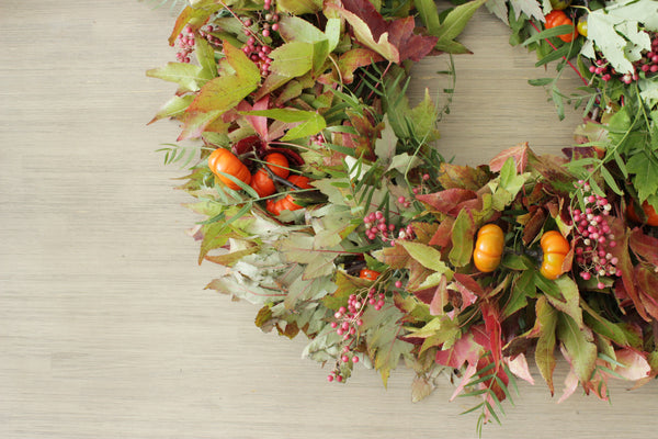 Fresh Autumn Pumpkin Wreath