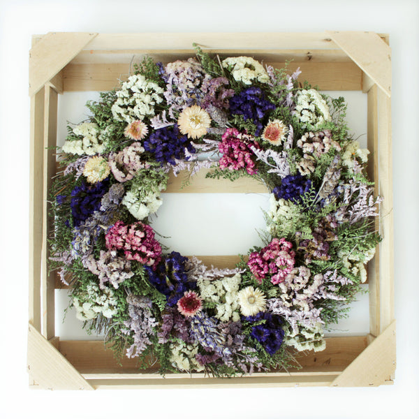 Preserved Flora Muse Wreath 19” Handcrafted
