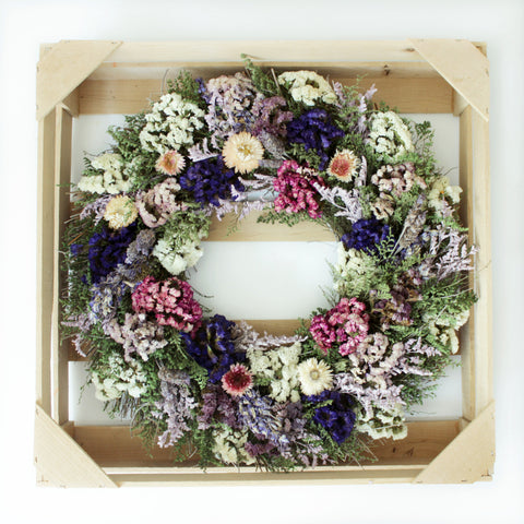 Preserved Flora Muse Wreath 19” Handcrafted