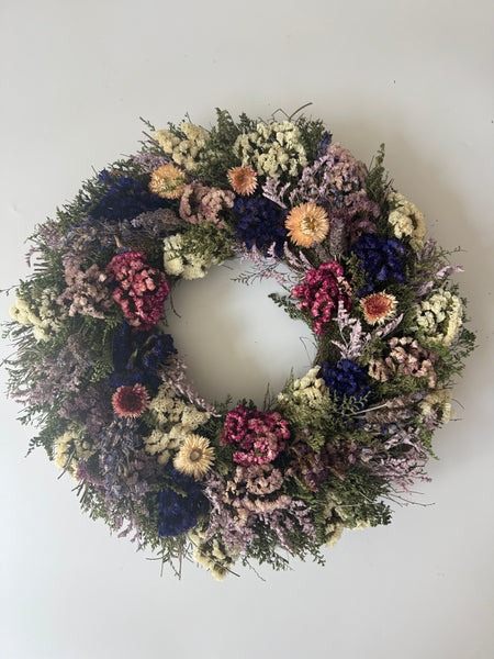 Preserved Flora Muse Wreath 19” Handcrafted