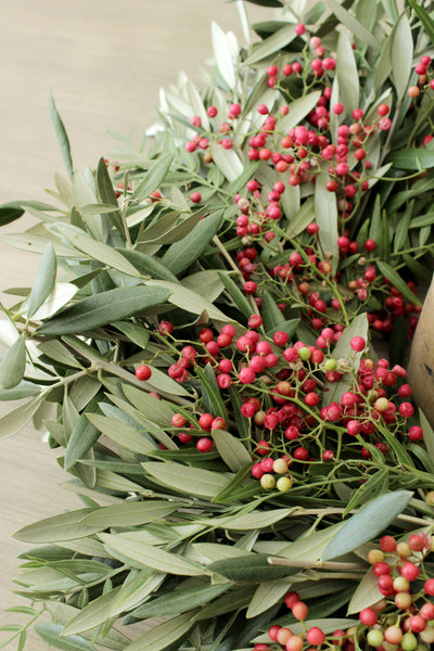 Fresh Handmade Olive Branch + Pepperberry Wreath