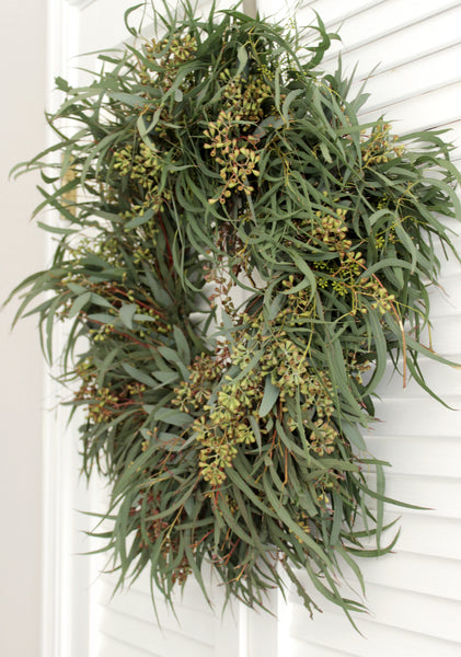 Fresh Handmade Willow Eucalyptus + Seeded Eucalyptus Wreath